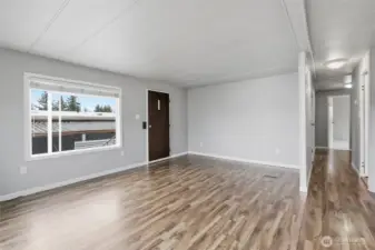 main living area and secondary entrance