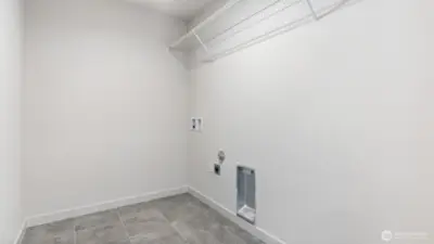Laundry room is huge and conveniently located on upper level near bedrooms.
