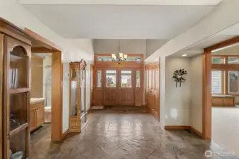 Entry way with slate flooring.