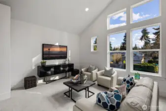 Upper Floor Bonus Room w/ Oversized Windows And Attached Bathroom.