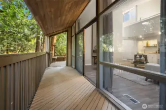 Deck off the living room.