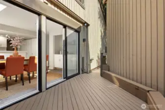 Deck off kitchen nook.
