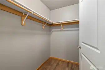Primary walk in closet.