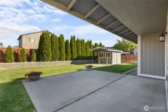 Partially covered patio.