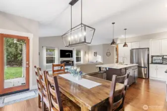 Dining room off kitchen with easy access to your large backyard.