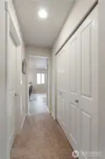 Double closet in the primary. 1 large walk-in and 1 standard