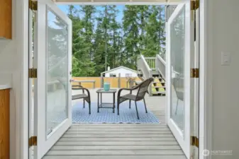 Opened to huge double deck from kitchen