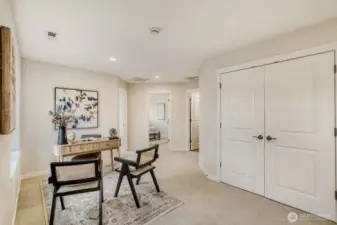 Spacious Landing Well Landing Suited for a Den, Rec or Media Room