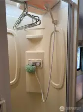 Shower with skylight.