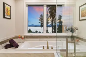 Relax... 2 person jetted tub will sweep away any worries from the day! Separate shower and dual sinks too.