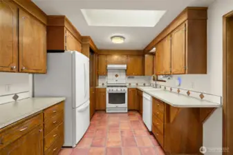 Original solid wood cabinets, extremely well built.