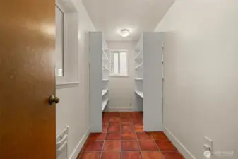 Large walk-in pantry used to be .5 bath and laundry. Hook ups still available