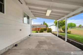 Large covered area of the patio allows for year round enjoyment of the outdoors