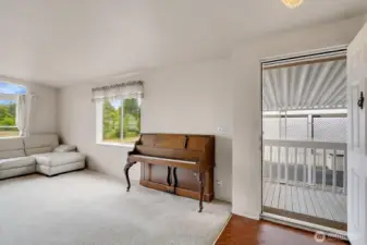 Lots of space in this open-concept home with vaulted ceilings.