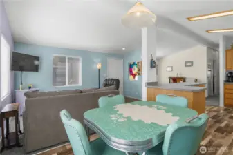 Living Room, Dining Room and Kitchen