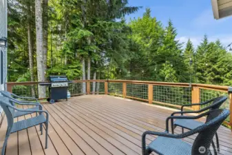 Deck overlooking back of property~