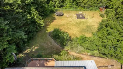 Aerial View of landscaped Back Yard~