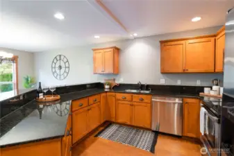 Plenty of countertop space for food prep and serving guests.