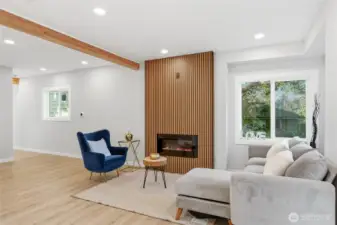 living room with fireplace