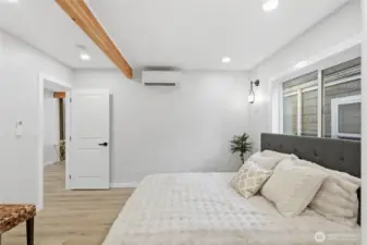 primary bedroom with mini split