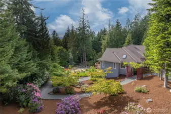 The beautiful gardens, and beyond is park space.