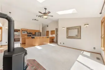 Second living area looking back at the kitchen