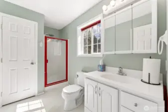 3/4 bathroom inside shop