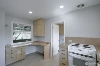 Desk out, seating nook in?