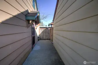 ADU entrance on left, secure/lockable door to alley access on rt