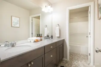 Full bathroom with double vanity on 2nd Floor