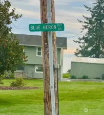 Not taken from or of property; Blue Heron Ln is a private road