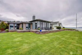 Bring out the lawn games--this level lawn brings much enjoyment.