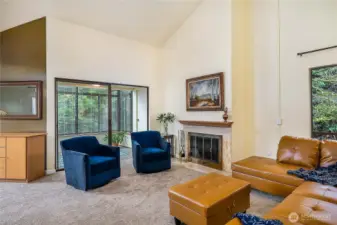 Top-floor corner location feels extra spacious due to high ceilings and solarium off living room.
