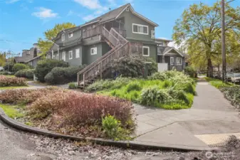 The top unit features its own stairway access.