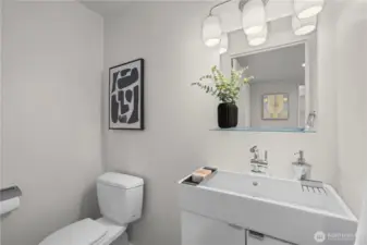 Half bath on the lower level.