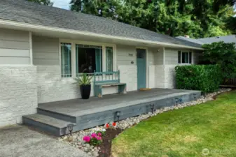 Welcome home - large front porch deck greets you and your guests.