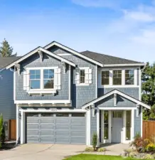 The Shelton floor plan located on lot 3 at Bentley. Facing East.