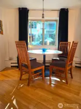 Dining area off kitchen and living room.