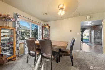 Dining space between living and kitchen