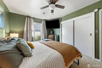 Primary has a large closet