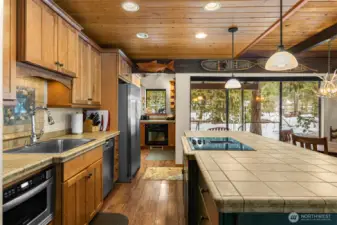 Canned lights, custom cabinets