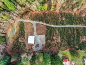 SEE ACCESS ROAD on the Left, Shop and cleared gravel area