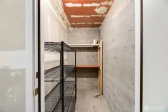 Lower level basement storage closet in the north build through the court yard.