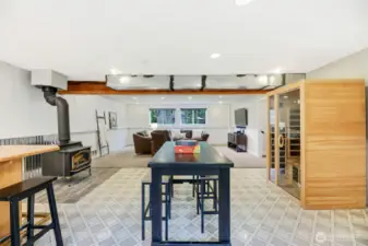 Wood stove & dry bar