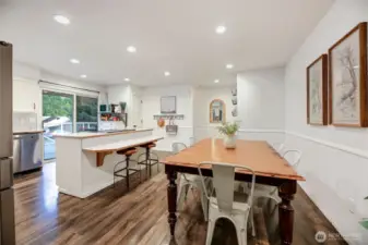 Generous kitchen with dining space.