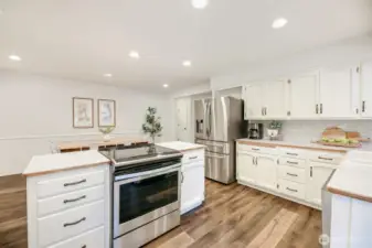Space for multiple cooks in the kitchen.