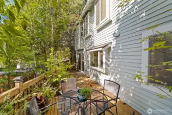 Large back deck great for relaxing or entertaining guests.