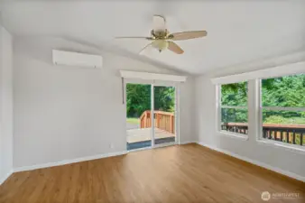 Own little oasis at the end of the day, with access to the fresh air and sunshine. Primary bedroom with its own entrance and patio