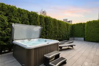 Private, hardscaped backyard for easy maintenance