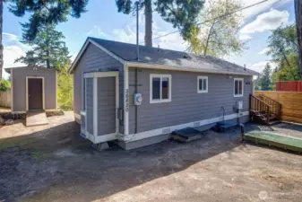 Secure storage for bicycles, camping gear, deck furniture, garden tools, etc.